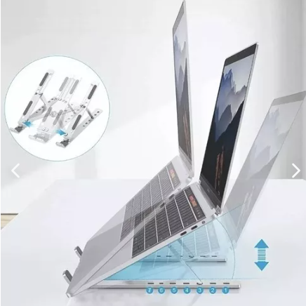 Soporte Plegable de Aluminio para Portátil - Altura Ajustable y Ergonómico