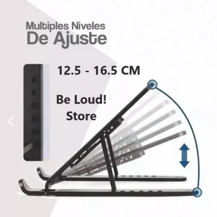 Soporte Plegable de Aluminio para Portátil - Altura Ajustable y Ergonómico