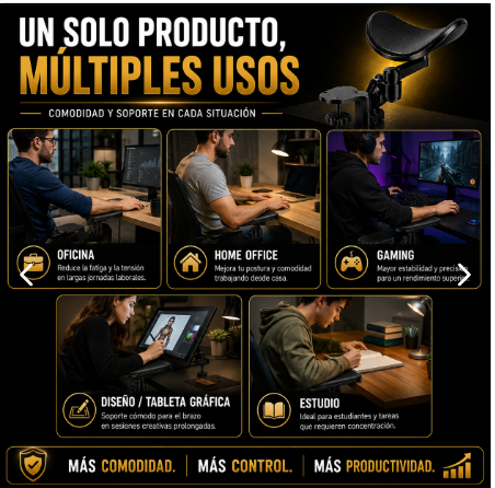 Reposabrazos Ajustable Giratorio 360°